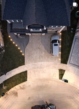 Sandstone Landscapes aerial driveway lighting Guelph